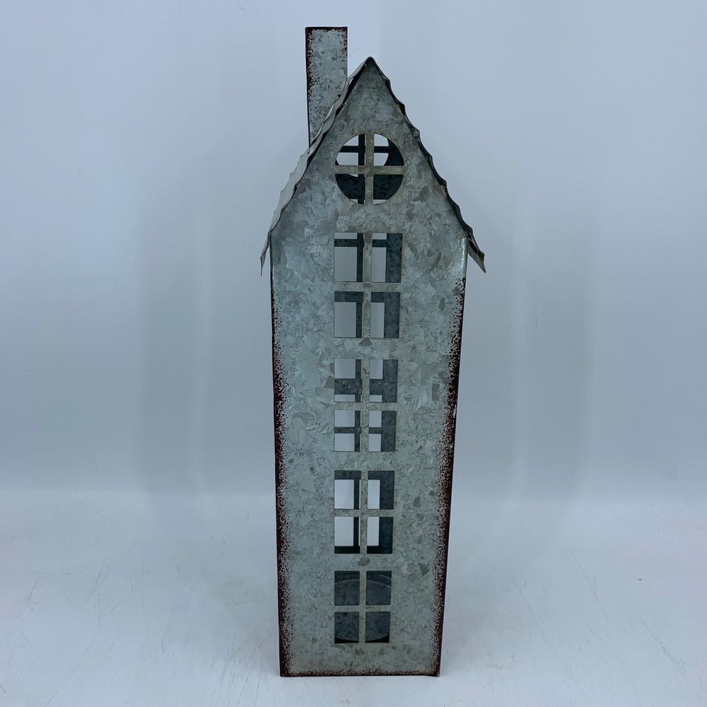 Pottery Barn Discontinued Galvanized Village House Candle Holder Farmhouse